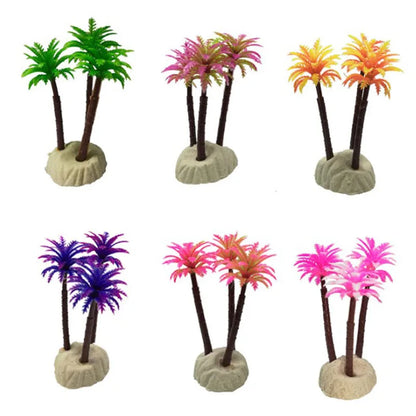 Aquarium Fish decorations Nontoxic Decorative Artificial Coconut Tree Water Ornament Plant Aquarium Plants Grass Backgrounds New