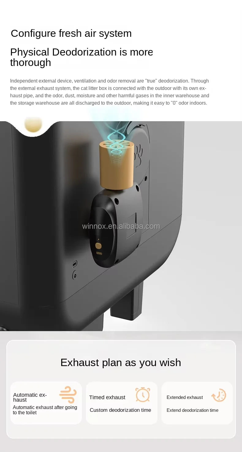 Mascotas accesorios Extra Large Smart Cat toilet Low Noise Automatic Cleaning Cat Litter Box with App Remote Control