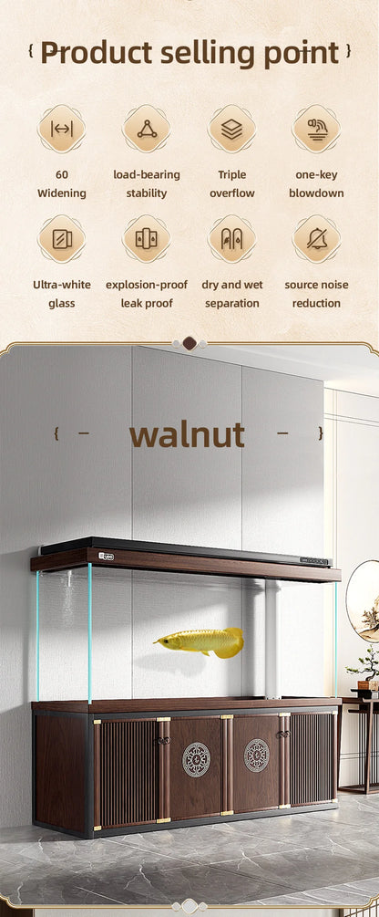 YEE Hot Sale New Chinese Style  Multi Color Home Office Middle Large  Glass Aquarium Fish Tank