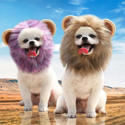 Lion Cattle Pattern Dog Costume Hat for Cat New Year Party Birthday Costume Pet Dogs Products Keep Warm Winter Puppy Accessories