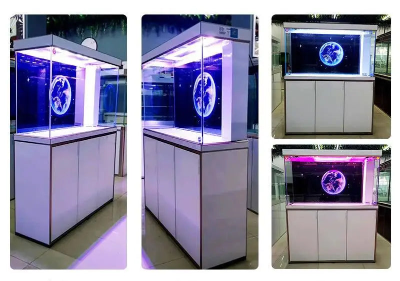 Filter aquarium living room Large  floor-to-ceiling glass fish tank ecological water-free aquarium