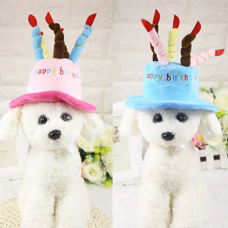 Pet Dog Happy Birthday Cat Hat with Candles Lovely Puppy Costume Headwear Festival Celebrate Pet Dog Accessories Wholesale