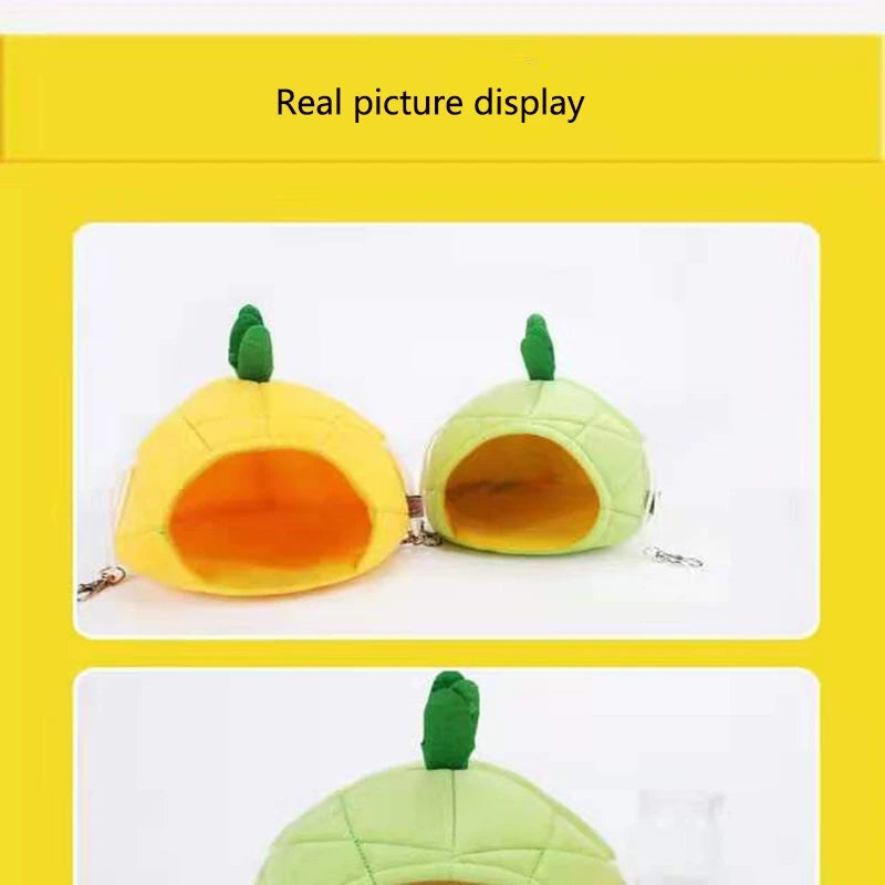 Hamster House Pet Cage Warm Coral Velvet Nest Cute Small Animal Bed House Guinea Pigs Hedgehogs Squirrels Mat House Cage