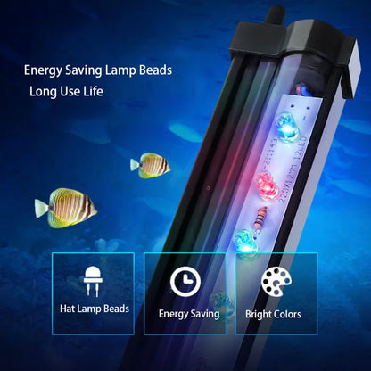 Aquarium LED Light Bubble Waterproof Fish Tank Lighting Underwater Fish Lamp Aquatic Decor Plant Lamp 100-240V 1W/2W/3W/4W