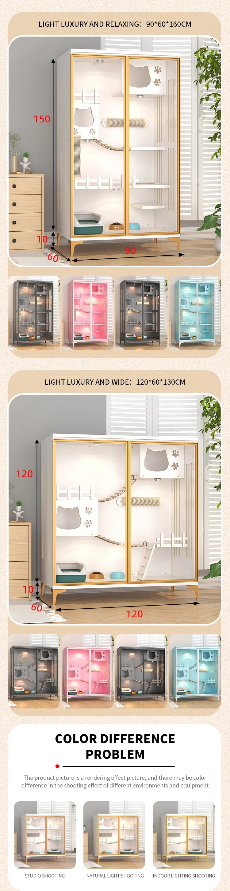hot seller factory price wood luxury cat villa cat cage