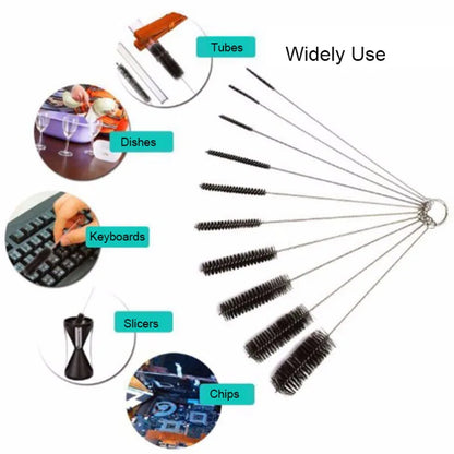 Aquarium Tube Pipe Cleaning Brush Stainless Steel Water Filter Air Tube Flexible Single End Hose Aquarium Accessories 10pcs/set