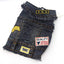 Classic Dog Denim Jacket Spring Autumn Pet Clothes for Small Medium Dogs Beagle Bulldog Lapel Vest Dark Washed Jeans Coat