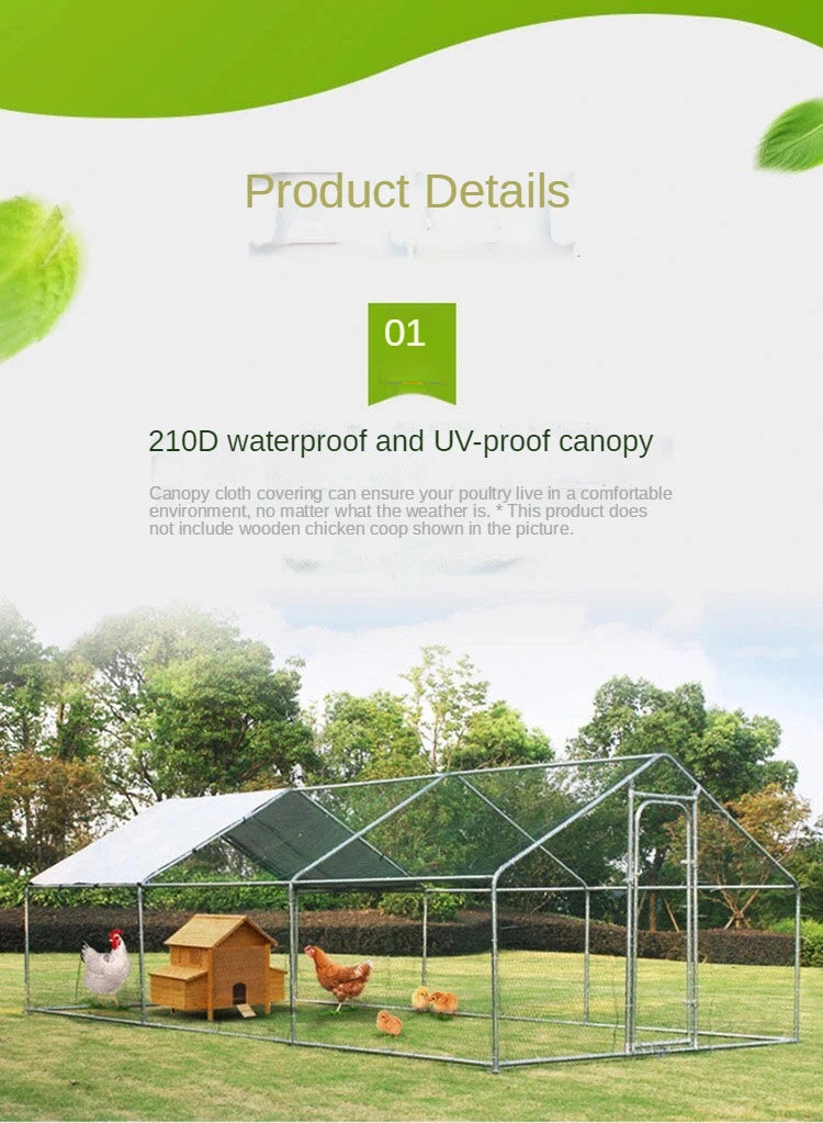 Customized Large Chicken Shed Outdoor Steel Pipe Construction Breeding Shed Duck Shed Simple Large Chicken Cage