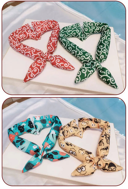 Original Pet Dog Bandana Tang Thread Printing Puppy Bib Bow Tie Party Neck Accessories Kitten Grooming Kerchief Shiba Inu Collar