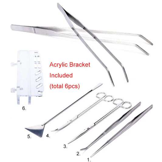 Stainless Steel Aquarium Tank Tools Kit  Fish Tanks Aquatic Plants Grass Scissor Tweezers Shovel Kit Aquarium Maintenance Tools