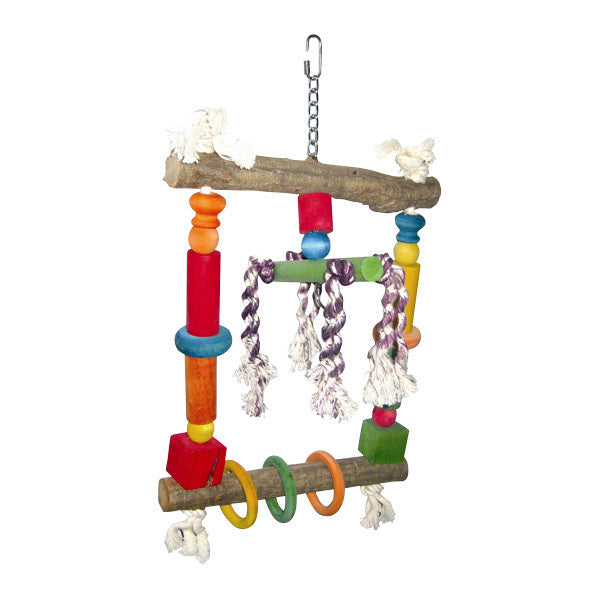 Natural Wood Swing with Rope