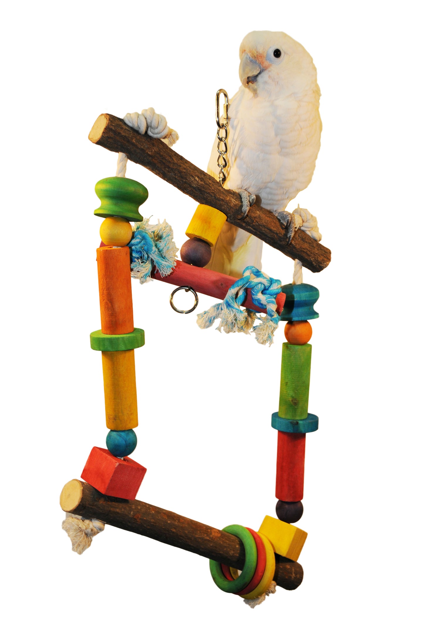 Natural Wood Swing with Rope