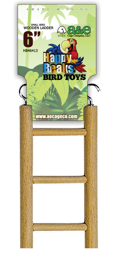6" Small Bird Wooden Hanging Ladder