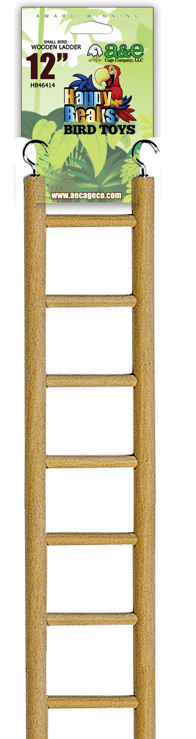 12" Small Bird Wooden Hanging Ladder