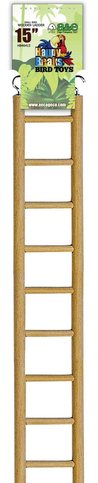 15" Small Bird Wooden Hanging Ladder