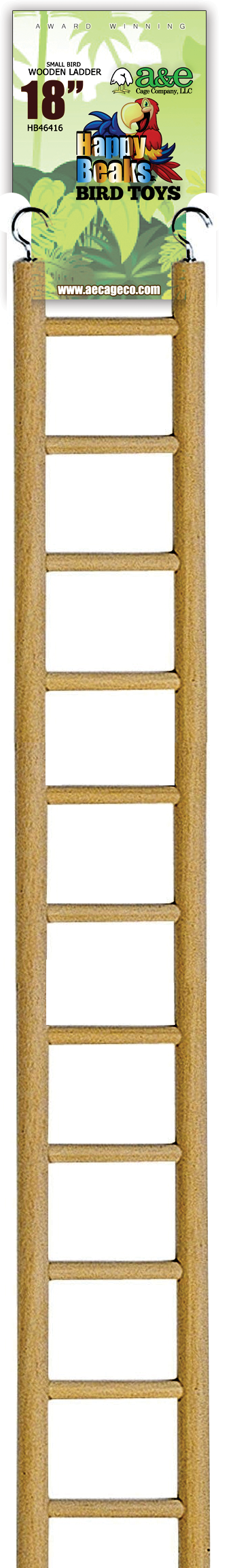 18" Small Bird Wooden Hanging Ladder