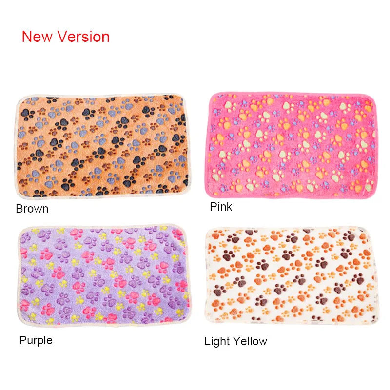 Soft Flannel Fleece Cat Dog Blanket Bed Mats Paw Foot Print Warm Pet Blanket Sleeping Beds Cover Mat For Dogs Cats Pets supplies