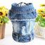 Pet Clothes for Small Medium Dogs Cool Dog Denim Jacket Puppy Sleeveless Dark Washed Jeans Costume Spring Lapel Pet Coat