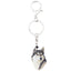 Bonsny Acrylic Cartoon Siberian Husky Dog Key Chains Keyrings Cute Animal Jewelry For Women Girl Ladies Handbag Charms Gift Bulk