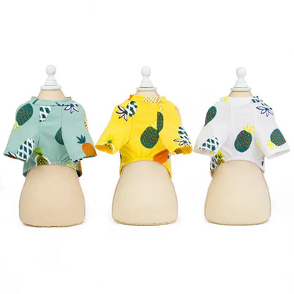Summer Cotton Cat Dress Skirt Cute Pineapple Cherry Print Pet Clothes Dresses for Cats Sphynx Dog kedi elbisesi ropa para gatos