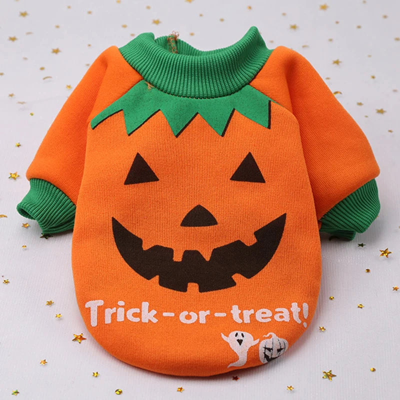 Halloween Pet Pumpkin Costume for Dogs Cats Christmas Puppy Dog Clothes Hoodie Maltese Yorkshire Pullovers Sweaters Clothing