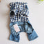 Spring Pet Dog Jumpsuit Denim Overalls for Dogs Plaid Jeans Jacket Pants Suit Onesies Small Dog Clothes Yorkie Chihuahua Apparel