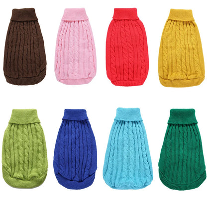 8 Colors Puppy Dog Sweater for Small Dogs Winter Warm Pet Dog Clothes for Yorkshire Chihuahua Pullover Pets Clothing ropa perro