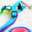 120cm Nylon Rainbow Pet Dog Collar Harness Leash Soft Walking Harness Lead Colorful and Durable Traction Ropes All Seasons