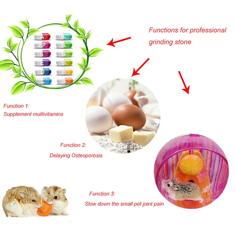 Guinea Pig Hamster Rabbit Teeth Grinding Stone Minerals Molar Stone Chew Toys for Chinchilla Dog Totoro Small Animal Supplies