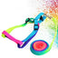 120cm Nylon Rainbow Pet Dog Collar Harness Leash Soft Walking Harness Lead Colorful and Durable Traction Ropes All Seasons