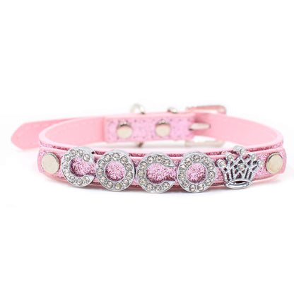 Custom Pet Name Dog Collar Luxury Rhinestone Letter Adjustable Personalized Blingbling Leather Dog Cat Collar Small Medium Dogs