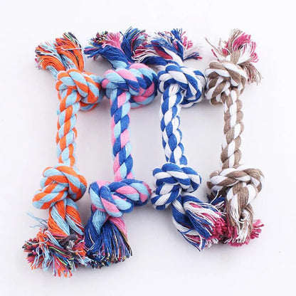 1pcs19cm Dog Toys Dog Cat Durable Braided Bone Rope Toy Tooth Cleaning Care Puppy Cotton Chew Knot Toy pet supplies Dropshipping