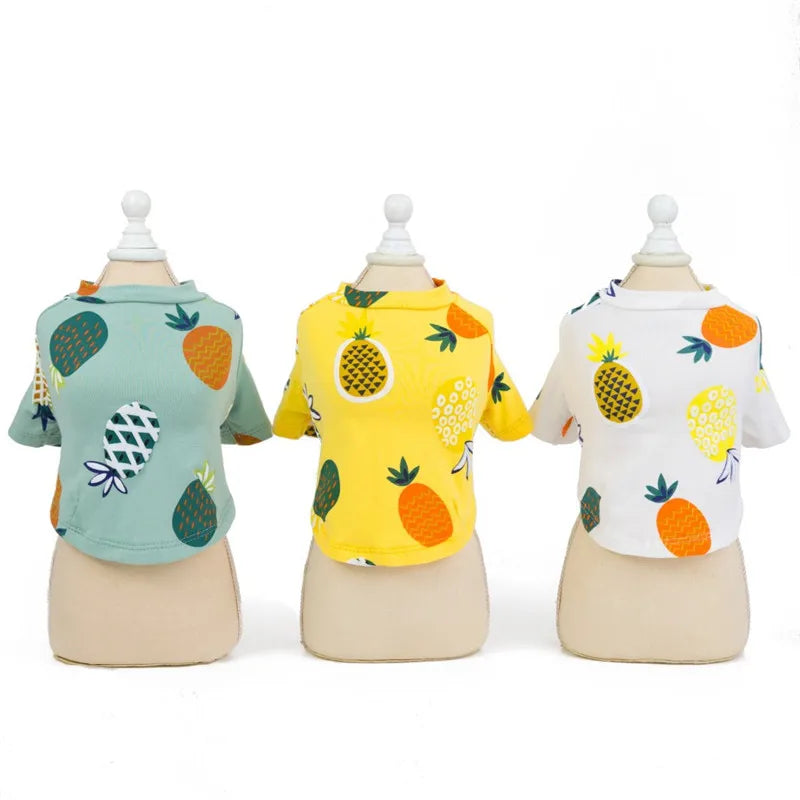 Summer Cotton Cat Dress Skirt Cute Pineapple Cherry Print Pet Clothes Dresses for Cats Sphynx Dog kedi elbisesi ropa para gatos