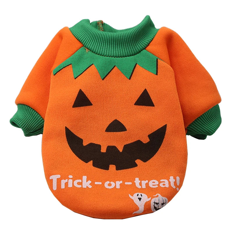 Halloween Pet Pumpkin Costume for Dogs Cats Christmas Puppy Dog Clothes Hoodie Maltese Yorkshire Pullovers Sweaters Clothing