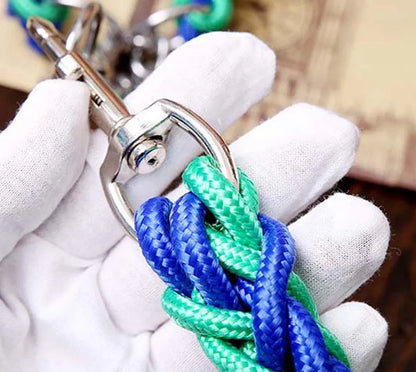 Heavy Duty Pet Dog Collar Leash Set Adjustable Obedience P Chain Collar Nylon Dog Leash Strap Lead Rope for Medium Large Dogs