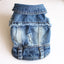 Pet Clothes for Small Medium Dogs Cool Dog Denim Jacket Puppy Sleeveless Dark Washed Jeans Costume Spring Lapel Pet Coat