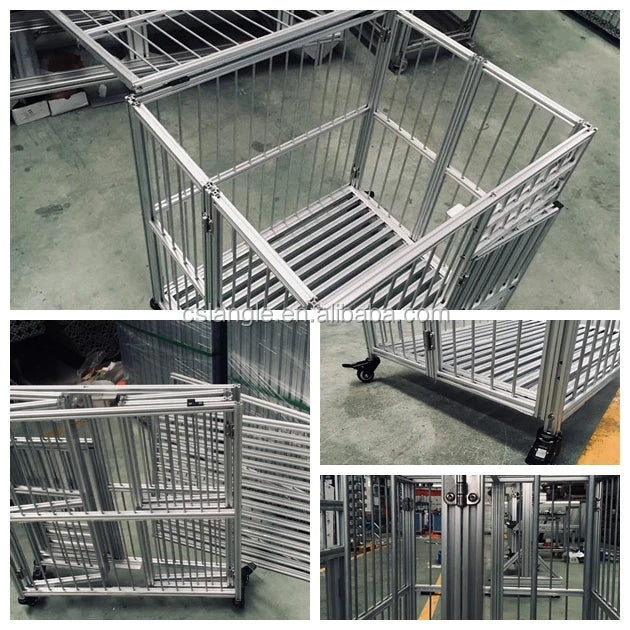 Langle Profile Dog Cage Cat Cage Folding House Pet Nest Aluminum Large Medium and Small Dog Thickened Iron Metal Solid CLASSICS