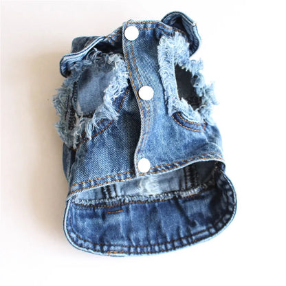Sphinx Cat Clothes for Small Medium Large Cats, Dark Washed Cat Jeans Jacket Spring Autumn Denim Coat Cat Costume Pet Apparel