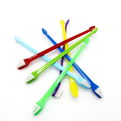 1pcs 22cm Handle Tooth Brush For Pet Dog Cat Plastic Healthy Toothbrush Mouth Cleaning Pet Cat Dog accessrioes Finger Brushes