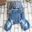 Spring Pet Dog Jumpsuit Denim Overalls for Dogs Plaid Jeans Jacket Pants Suit Onesies Small Dog Clothes Yorkie Chihuahua Apparel