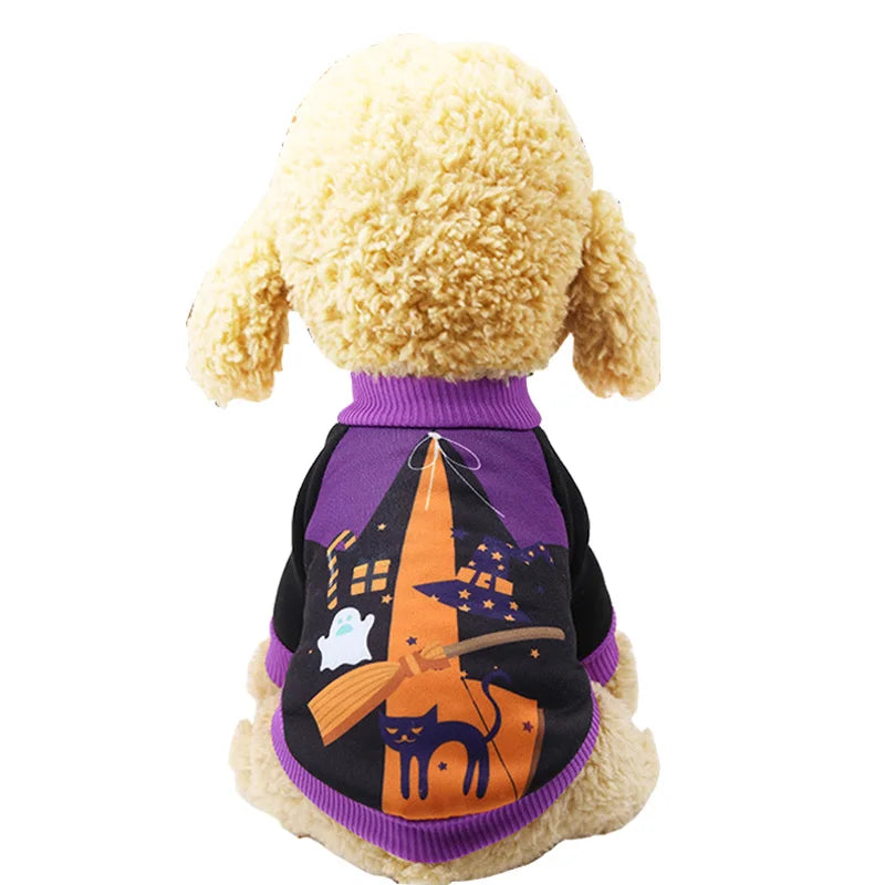 Halloween Pet Pumpkin Costume for Dogs Cats Christmas Puppy Dog Clothes Hoodie Maltese Yorkshire Pullovers Sweaters Clothing