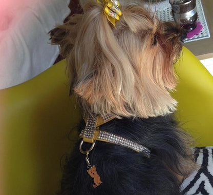 Luxury Bling Rhinestone Dog Harness for Small Medium Dogs Puppy Adjustable Soft Leather Pet Harness with Diamond York Chihuahua
