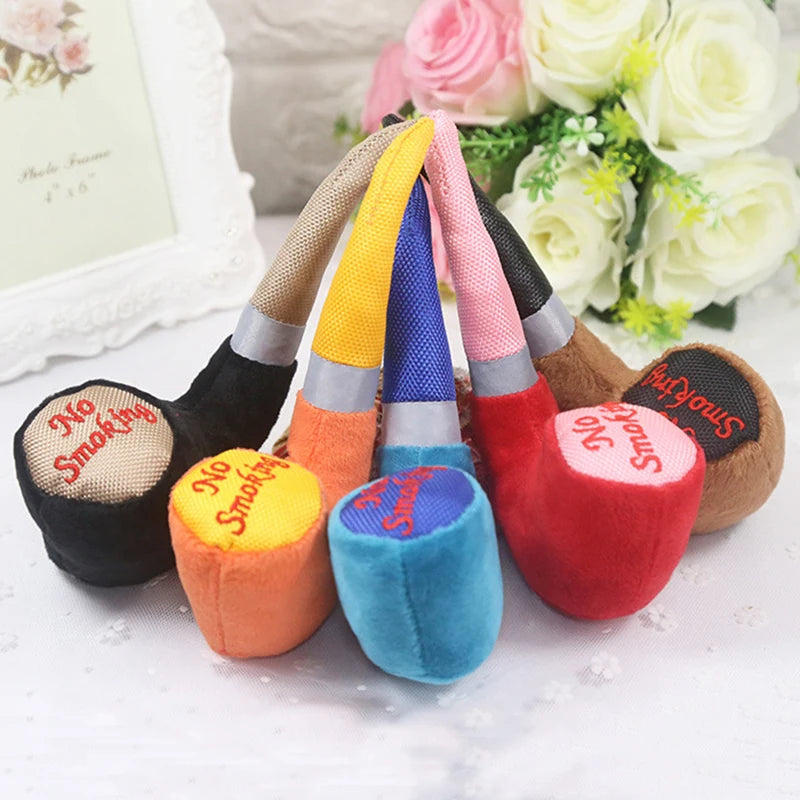 Plush Pipe Slippers Dog Chew Toy Squeaky Pet Toys for Small Dogs French Bulldog Yorkshire Puppy mascotas Supplies Cleaning Teeth