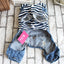 Spring Pet Dog Jumpsuit Denim Overalls for Dogs Plaid Jeans Jacket Pants Suit Onesies Small Dog Clothes Yorkie Chihuahua Apparel