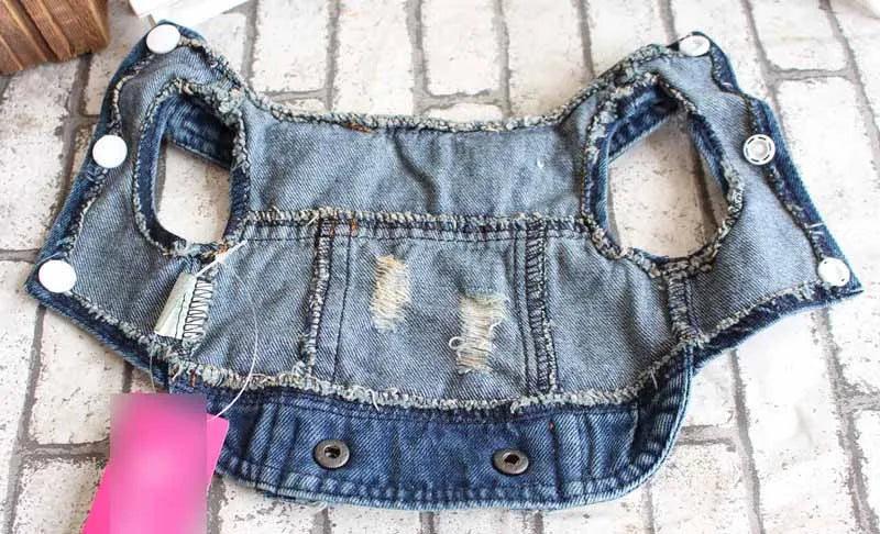 Spring Autumn Apparel Dog Jeans Jacket for Small Medium Dogs Cool Blue Pet Denim Hooded Coat Puppy Clothes Outfits