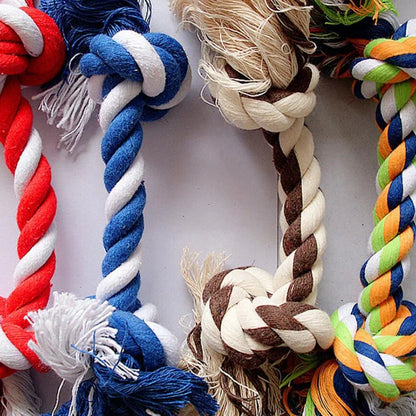 1pcs19cm Dog Toys Dog Cat Durable Braided Bone Rope Toy Tooth Cleaning Care Puppy Cotton Chew Knot Toy pet supplies Dropshipping