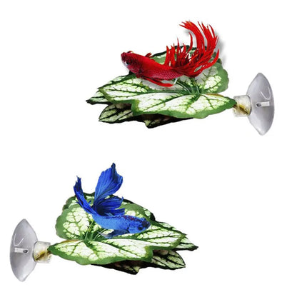 1Pc Artificial Aquarium Leaf Plants Decoration Betta Fish Rest Spawning Ornamental Plant Betta Fish Play Relax Hide Leaf Hammock