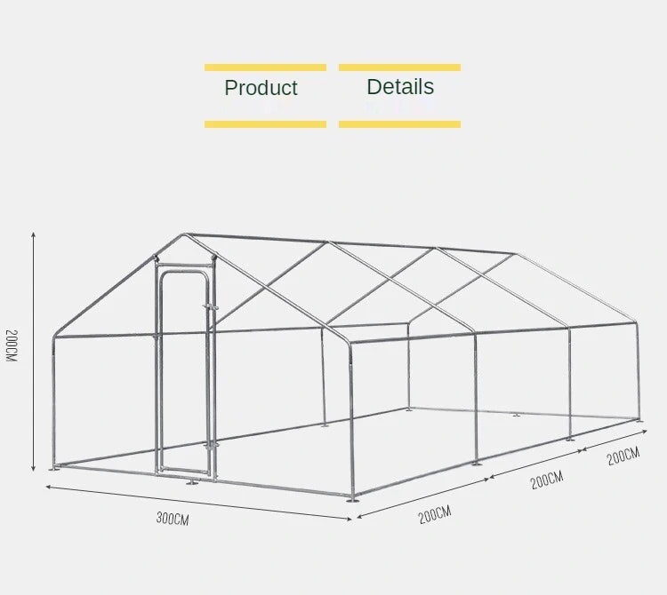 Customized Large Chicken Shed Outdoor Steel Pipe Construction Breeding Shed Duck Shed Simple Large Chicken Cage