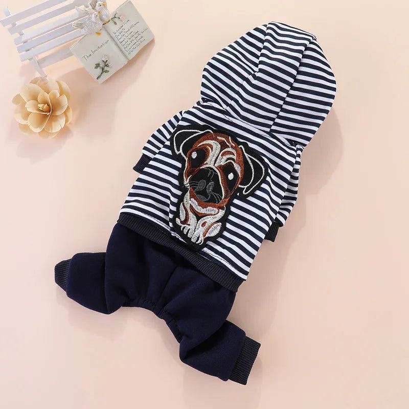 Dog Jumpsuit Spring Overalls For Dogs Hoodies Pants Set Costume French Bulldog Yorkie Chihuahua Clothes for Small Dogs Tracksuit