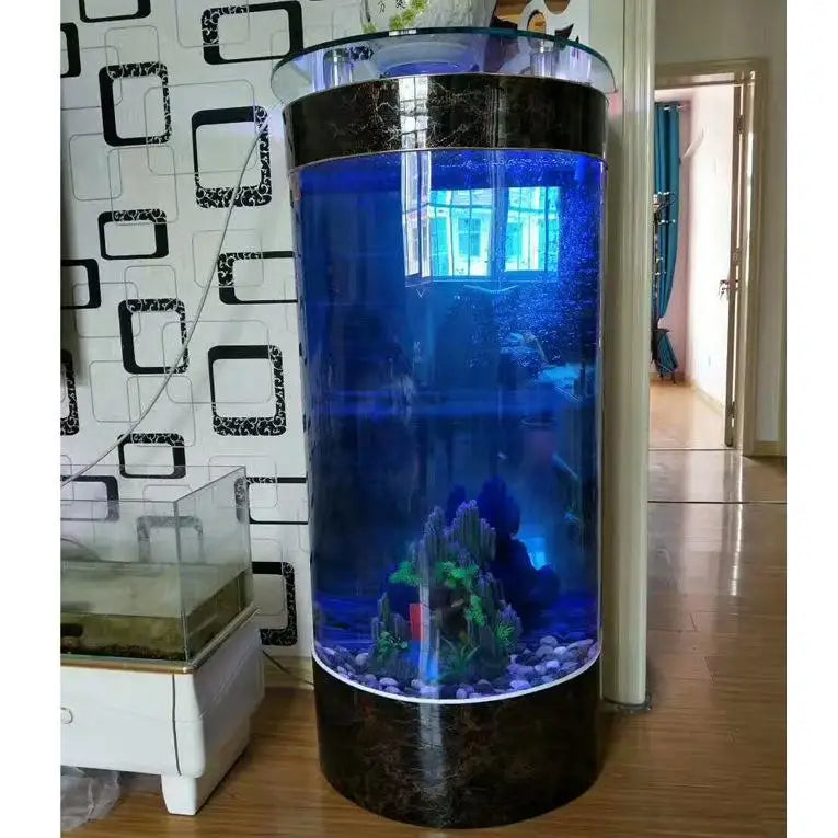 Fish tank semi-circular aquarium cylindrical glass tank home living room bar goldfish tank 1 meter can be ordered